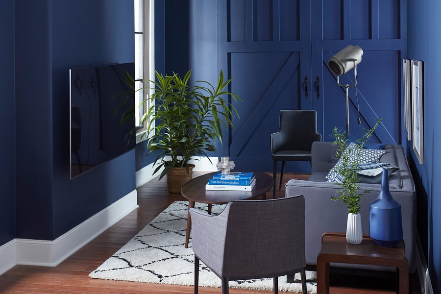 Why Your TV Wall Is Practically Made for the Dark Wall Trend
