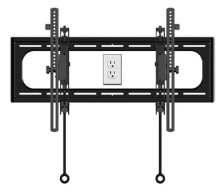 TV mount wall plate template with opening for outlet 